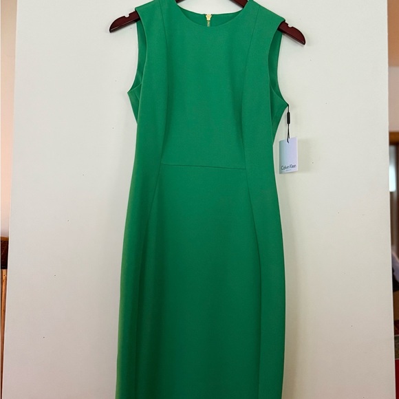 Women’s Calvin Klein Vibrant Green Midi Christmas Dress - Size 4 - NWT - Picture 1 of 7